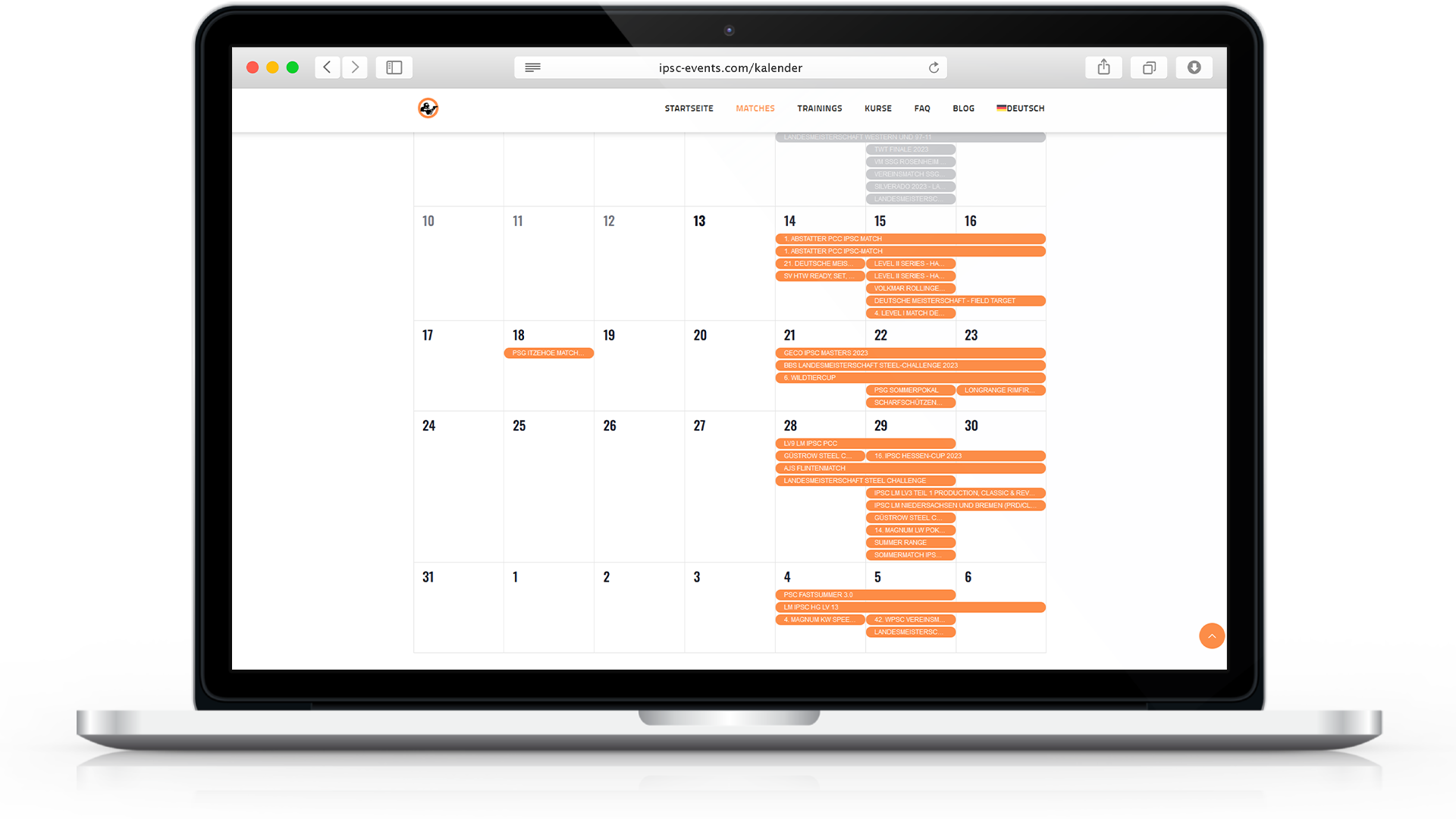 Besonderheit – Laptop Matches Kalender