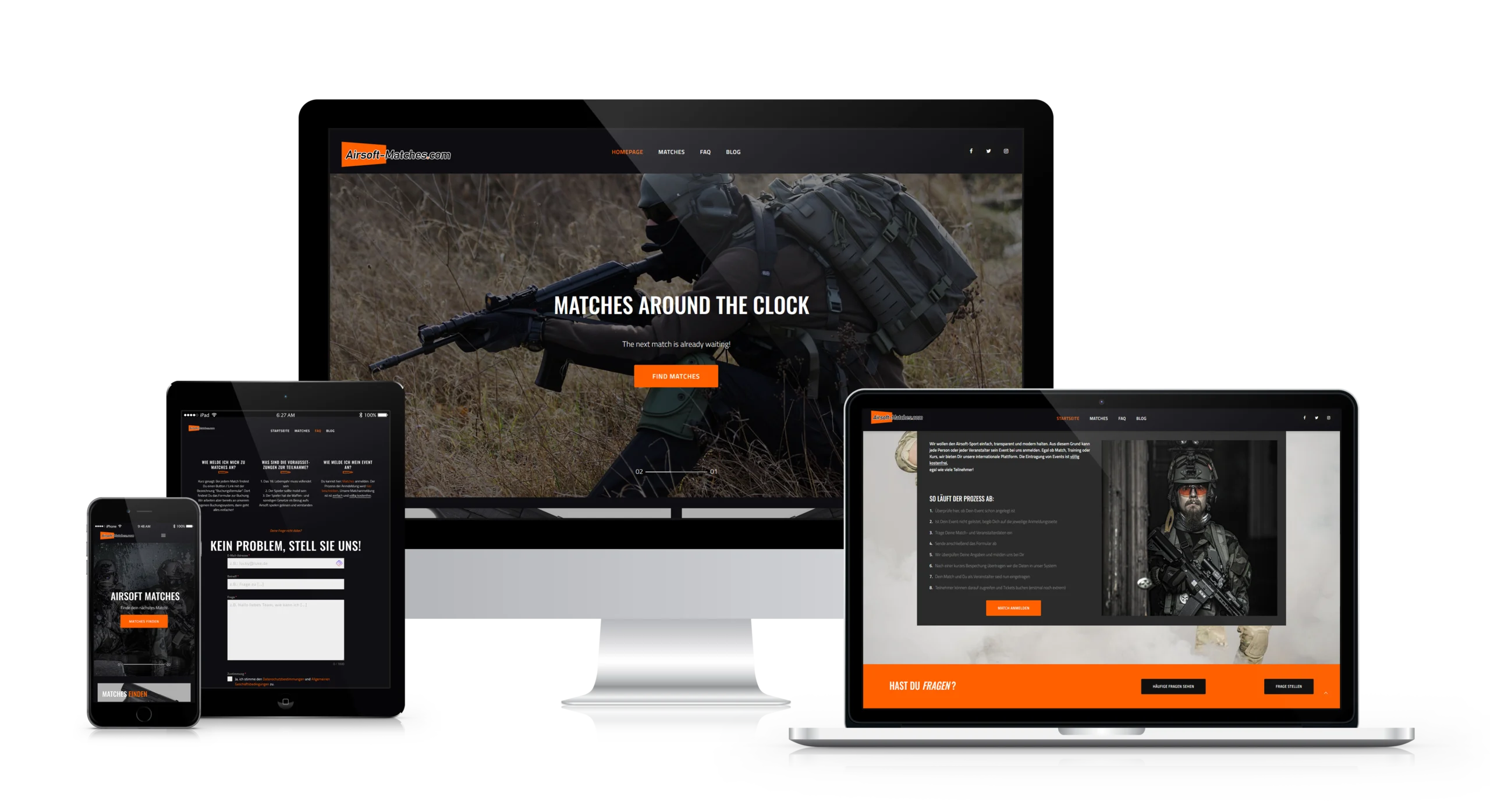 Airsoft-Matches Webseite